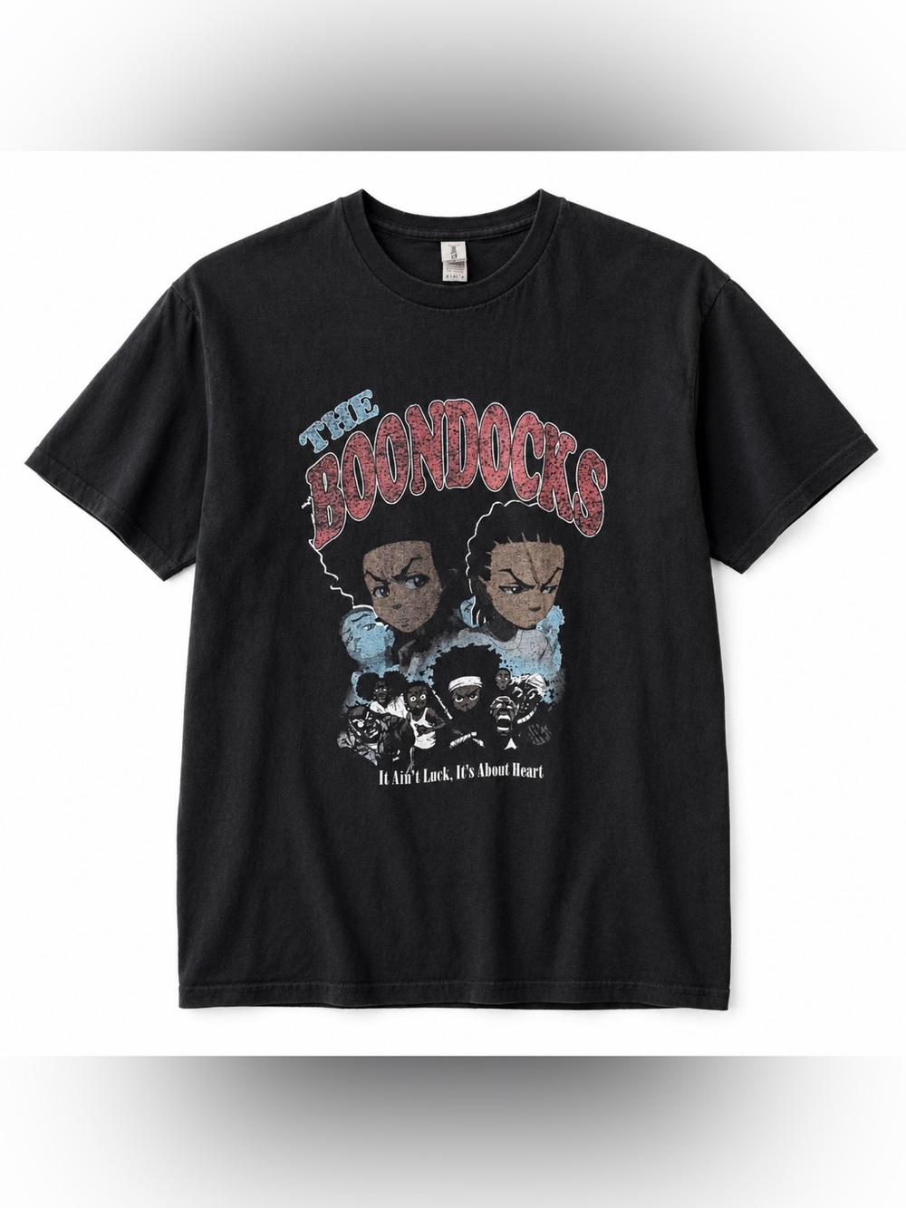Gildan Black Graphic Tee The Boondocks Cartoon Streetwear Pop Culture Size M